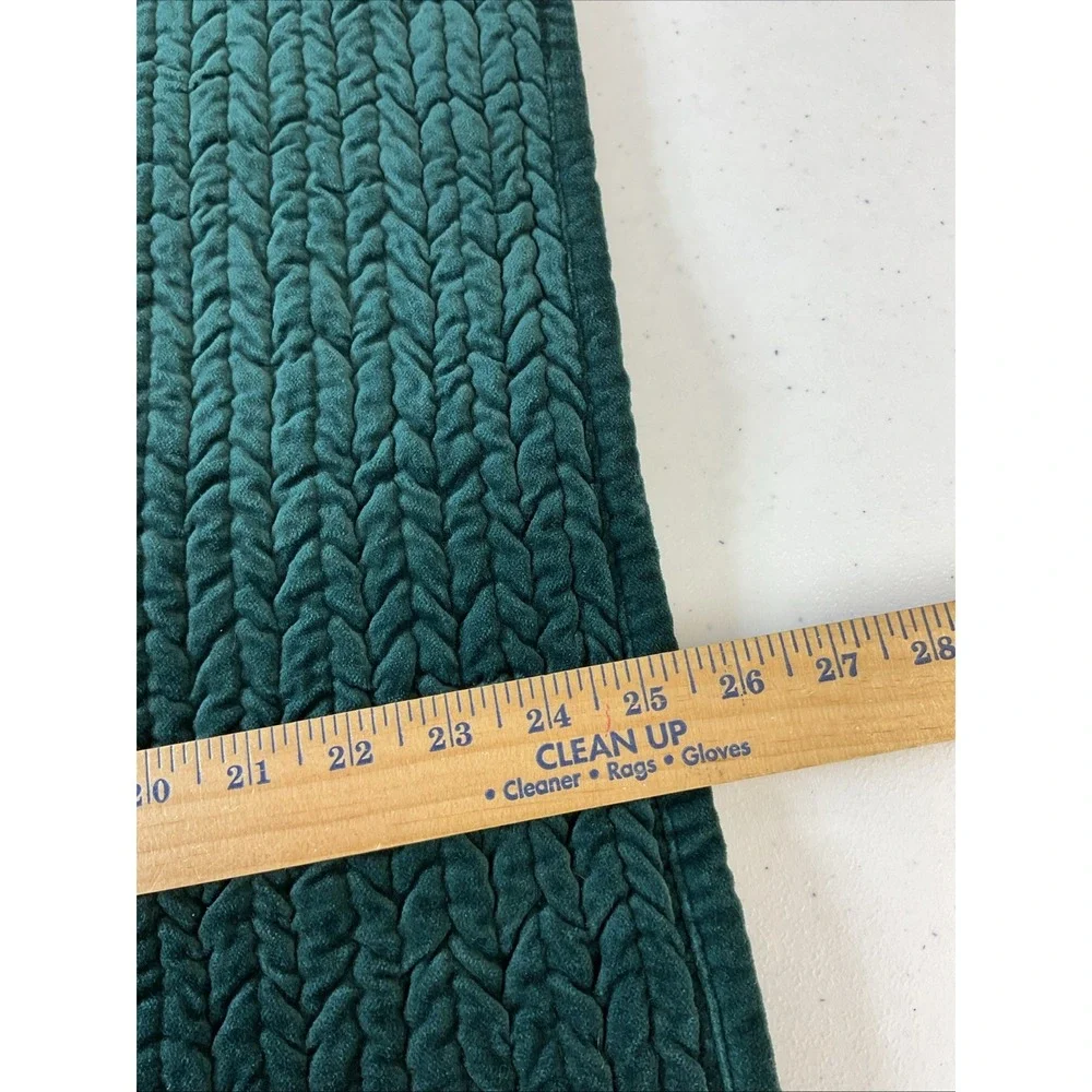 Pottery Barn Green Pillow Cover Striped Velvet Style 26x20 cotton‎ Holiday rare